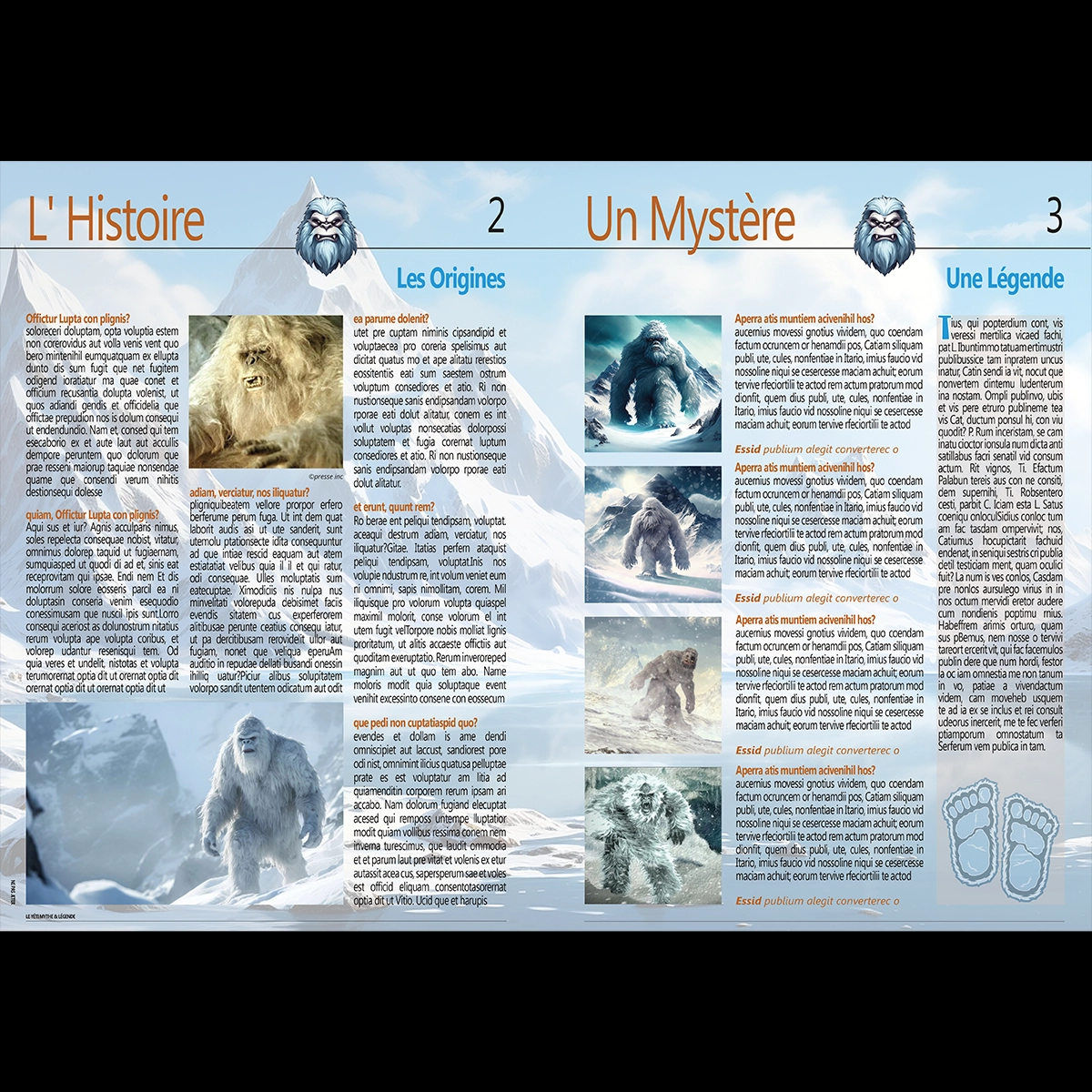 Brochure sur la Légende du Yéti interieur