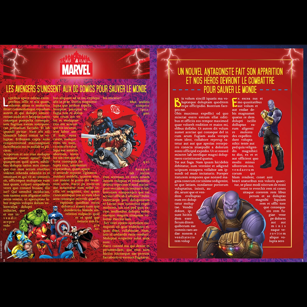 Brochure Marvel vs DC Comics intérieur