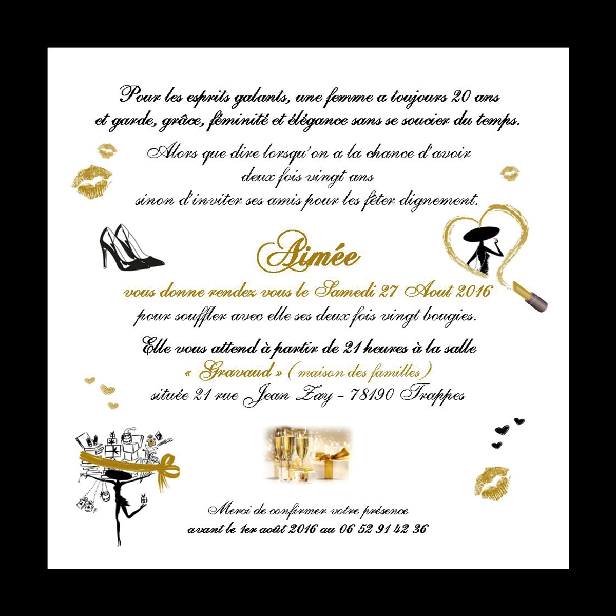 Carton d'invitation pour un anniversaire