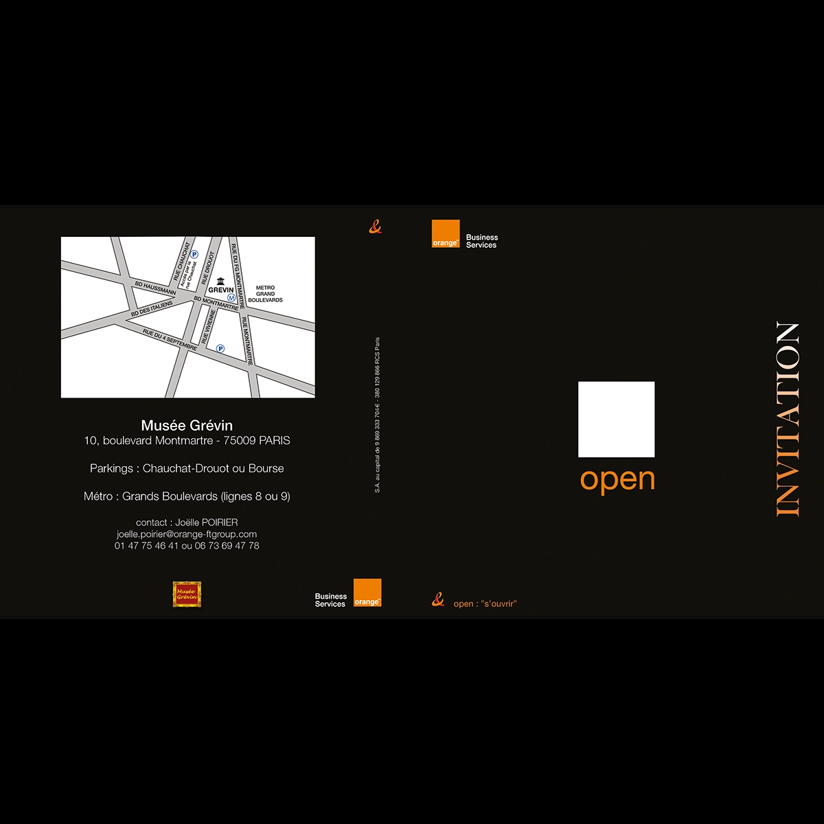 Carton d'invitation au Musée Grévin couverture