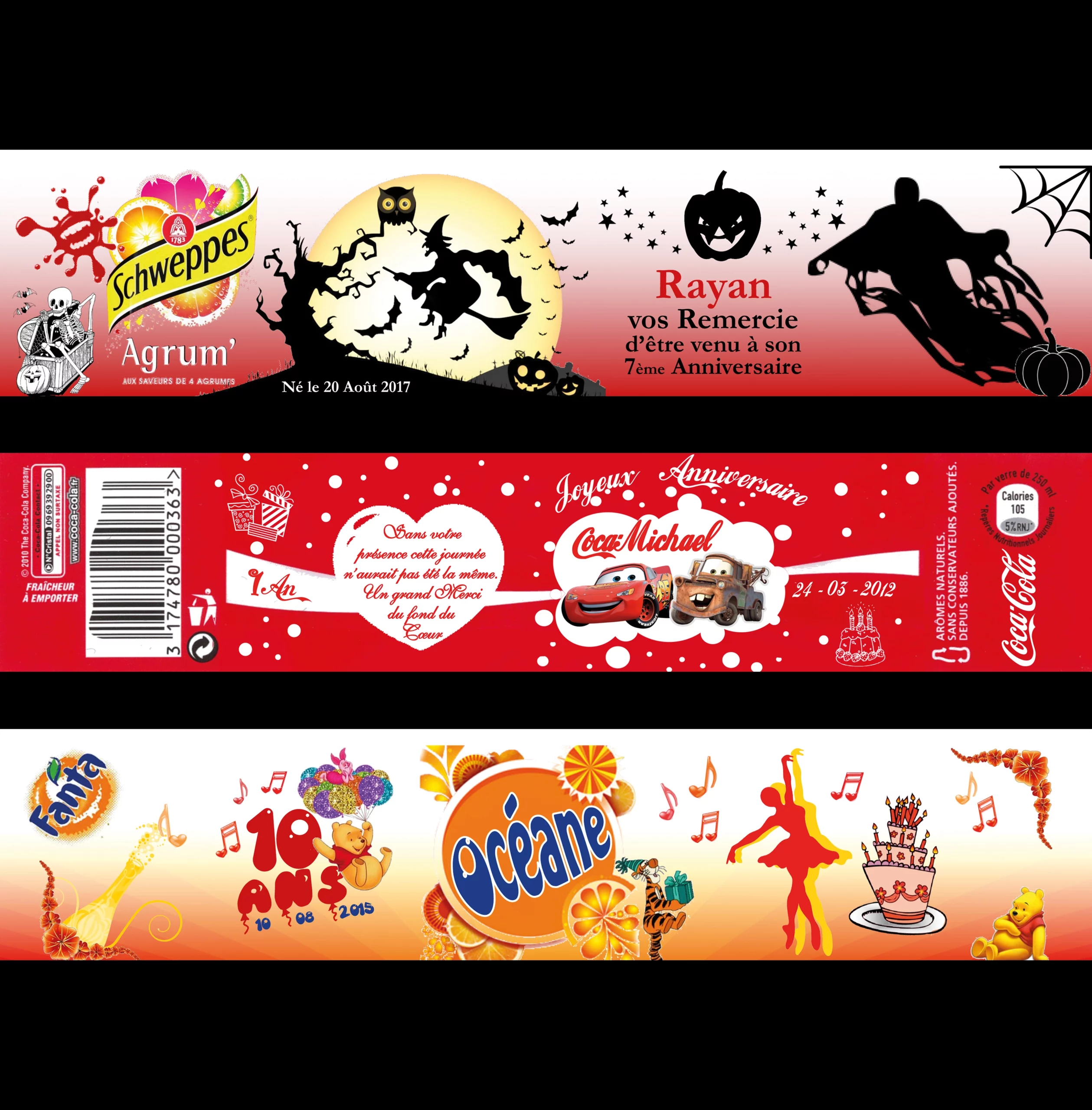 Etiquettes autocollantes pour du jus