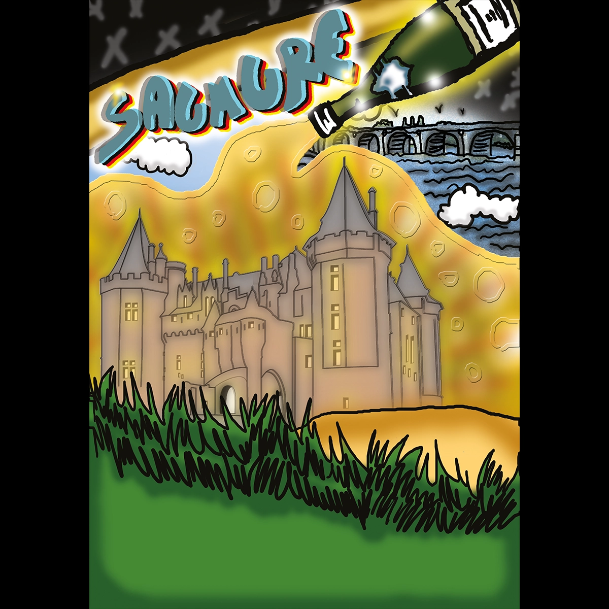 Représentation du château et du vin de Saumure