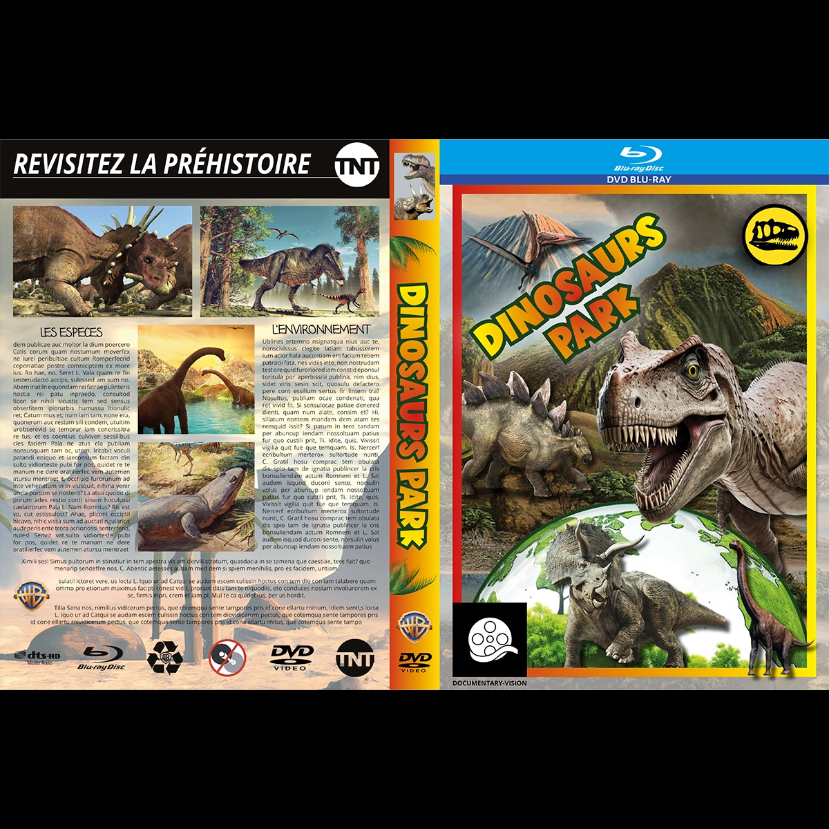 Jacquette de DVD sur l'histoire des Dinosaures