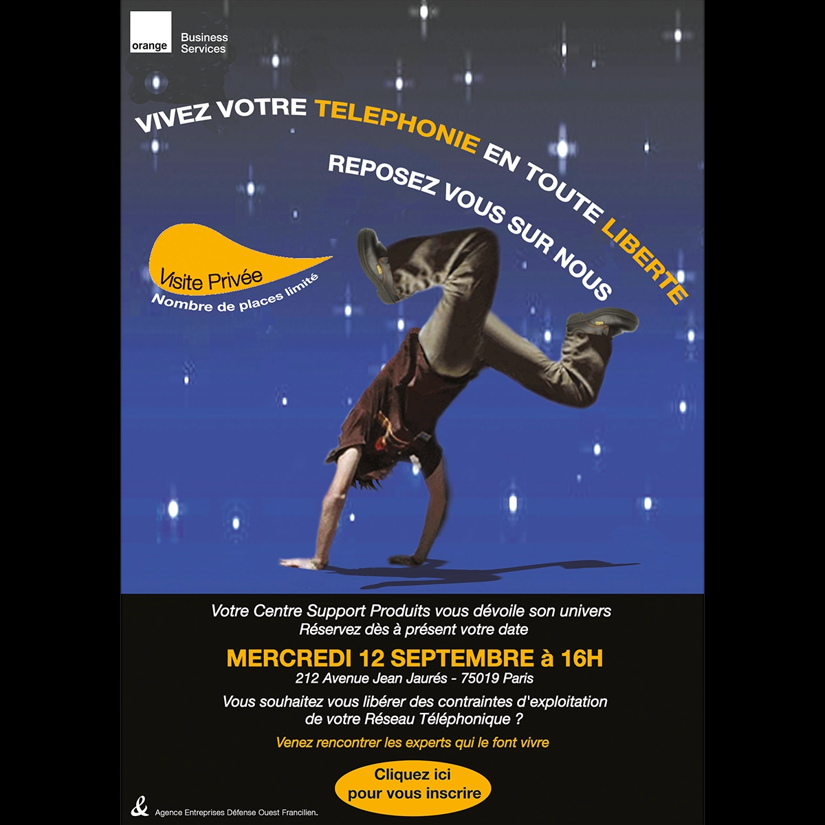 Newsletter promotionelle du centre support produit d'Orange