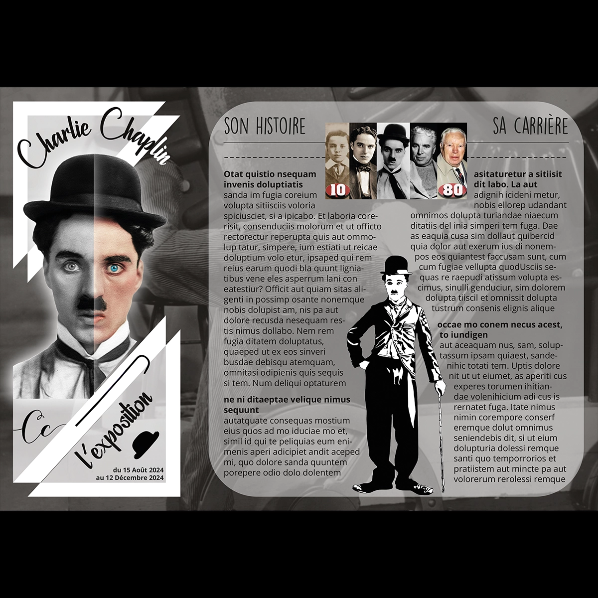 Dépliant sur la vie de Charlie Chaplin couverture